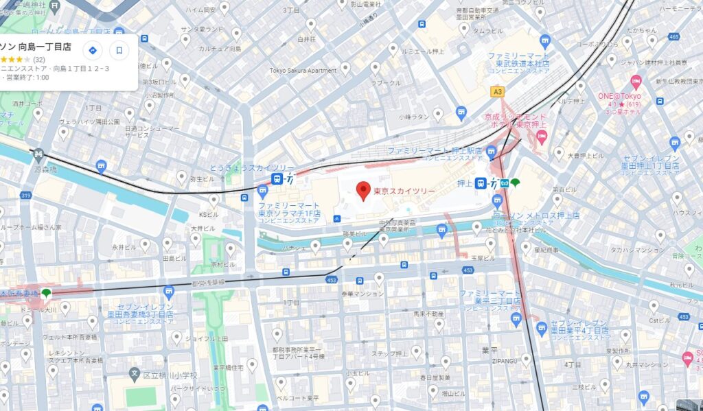 東京スカイツリーのGoogleマップ